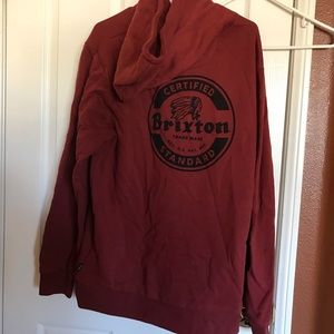 BRIXTON BURGUNDY HOODIE. SIZE XXL.